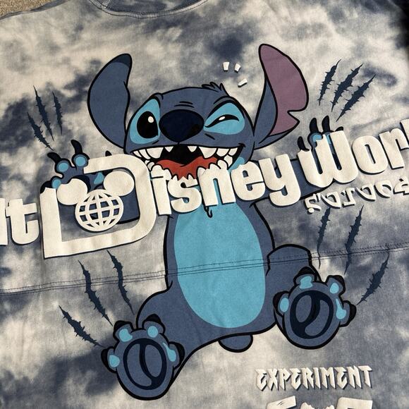 Disney Spirit Jersey Pullover Womens Sz L Stitch Walt Disney World 626 Tie Dye - Picture 2 of 10